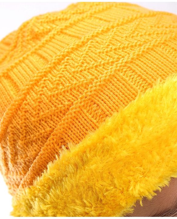 Pine Kids Woollen Cap and Snood Set Yellow - Diameter 15.5 cm