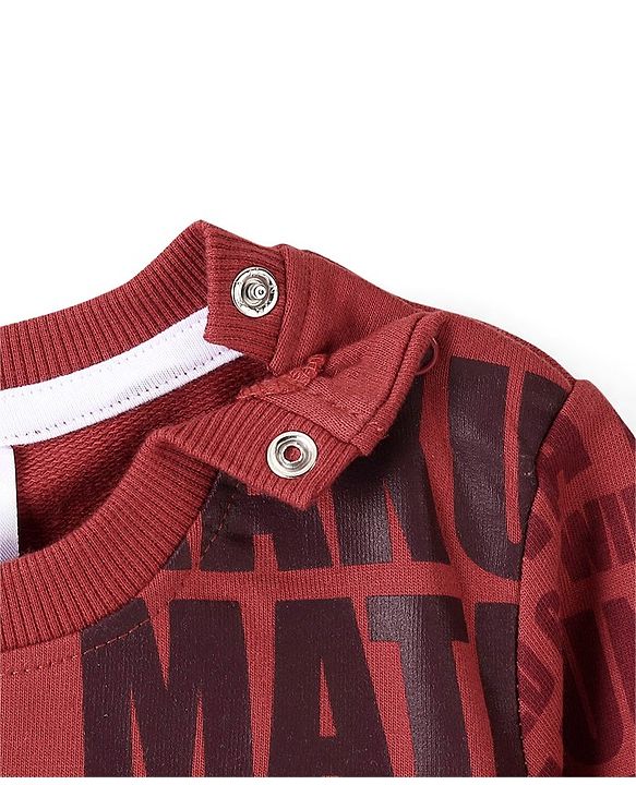 Babyhug Cotton Knit Full Sleeves The Lion King Graphics Printed Sweatshirt - Brown