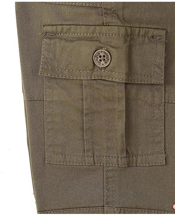 Babyhug Cotton Spandex Full Length Solid Color Trouser - Olive