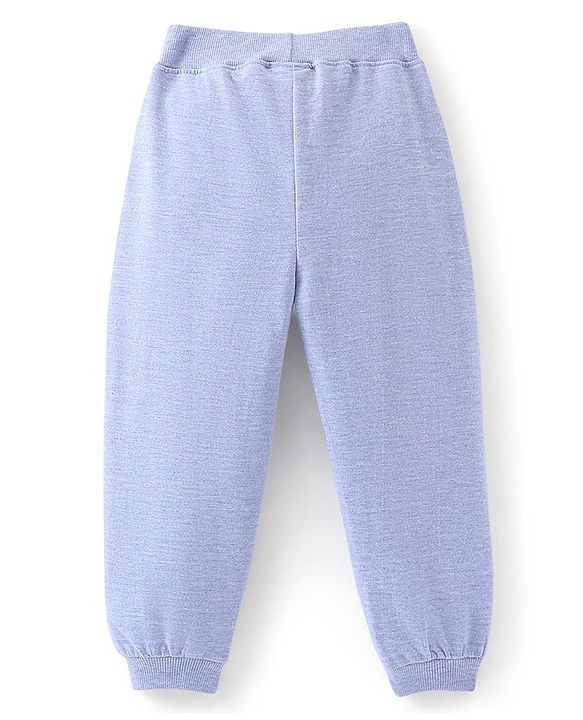 Babyhug Cotton Looper Knit Full Length Lounge Pants Text Printed -  Blue