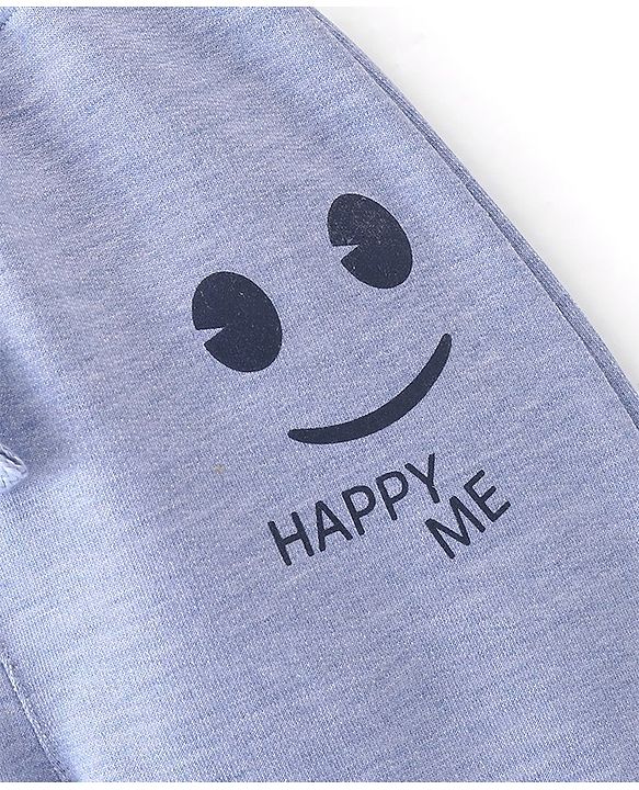 Babyhug Cotton Looper Knit Full Length Lounge Pants Text Printed -  Blue