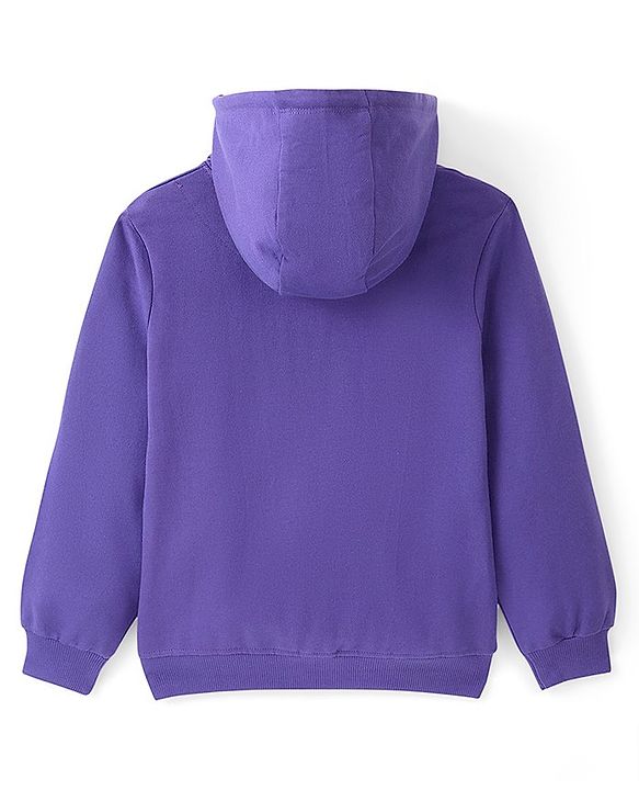 Pine Kids Full Sleeves Hooded Front Open Bio Washed Sweat Jacket - Blue