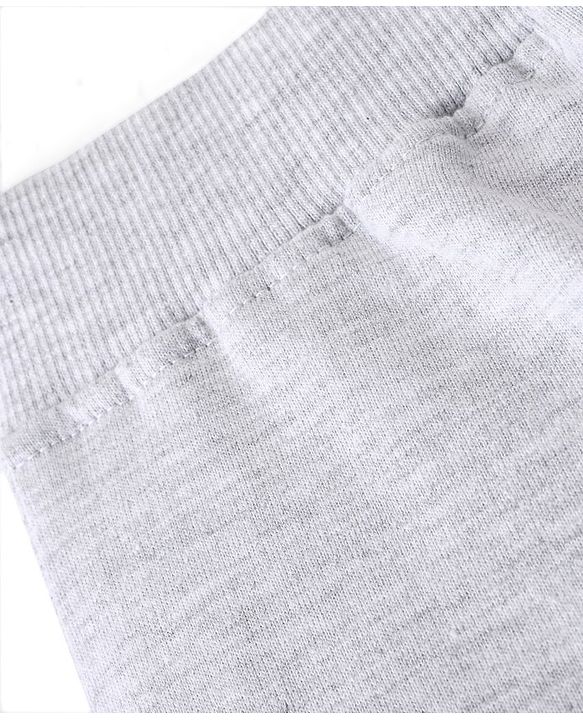 Babyhug Cotton Looper Full Length Lounge Pant Monster on Skateboard Print - Grey