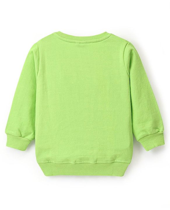 Babyhug Cotton Full Sleeves Sweatshirt With Mountain Graphics Print - Green