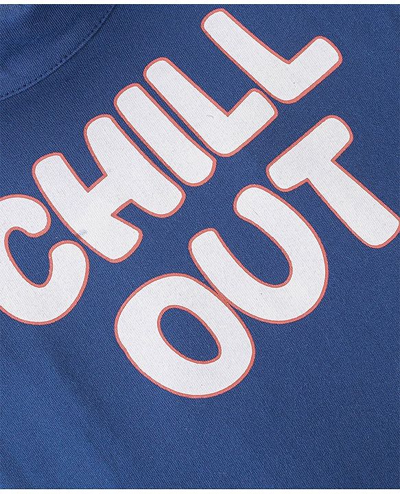 Babyhug Cotton Knit Full Sleeves Text Graphics Sweatshirt - Navy Blue