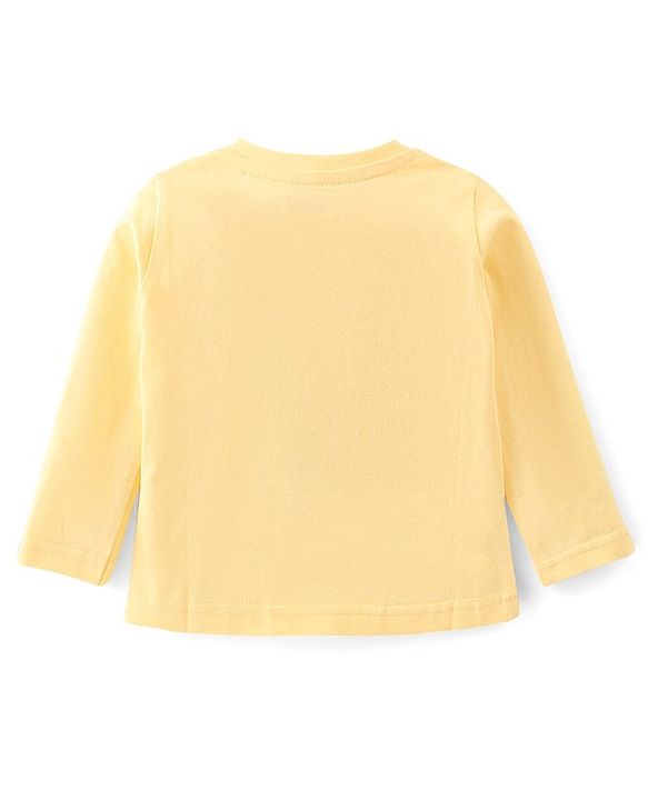 Babyhug Cotton Knit Full Sleeves Owl Printed Night Suit - Yellow
