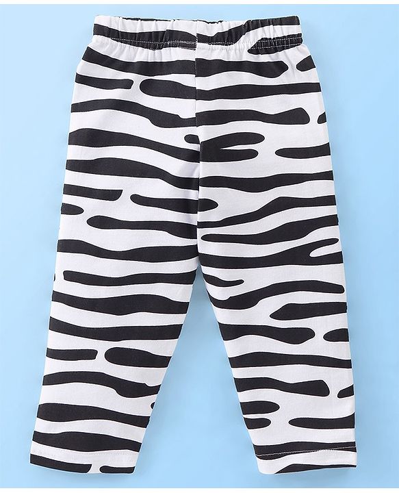 Babyhug Cotton Knit Full Sleeves Night Suit Zebra Print - Pink