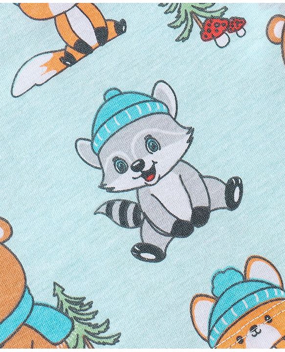 Babyhug 100% Cotton Knit Sleeveless Antibacterial Bear Print Sando Pack of 3 - Multicolour