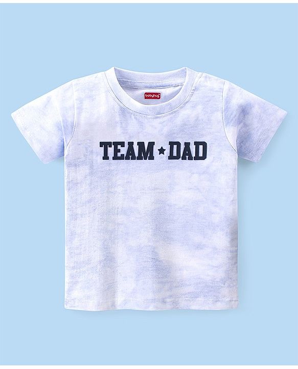 Babyhug 100% Cotton Half Sleeves T-Shirt & Shorts With Text Print - Blue
