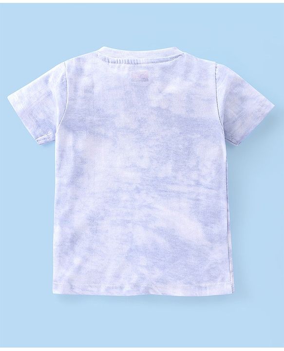 Babyhug 100% Cotton Half Sleeves T-Shirt & Shorts With Text Print - Blue