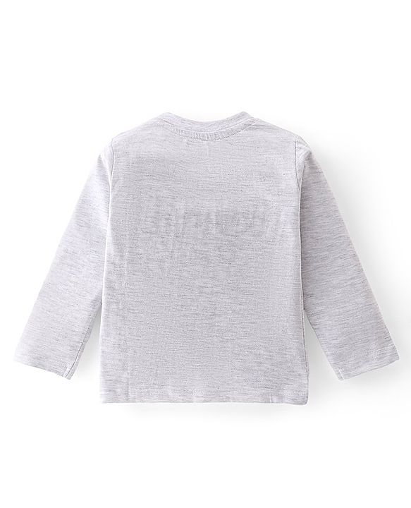 Babyhug 100% Cotton Knit Full Sleeves T-Shirt with Dino Graphics - White