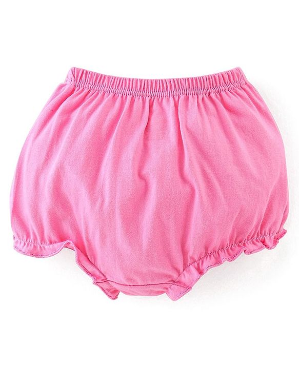 Babyhug 100% Cotton Antibacterial Bloomers Pack of 3 Butterfly Print - Pink & Green