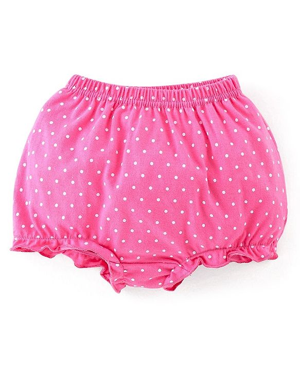 Babyhug 100% Cotton Antibacterial Bloomers Pack of 3 Butterfly Print - Pink & Green