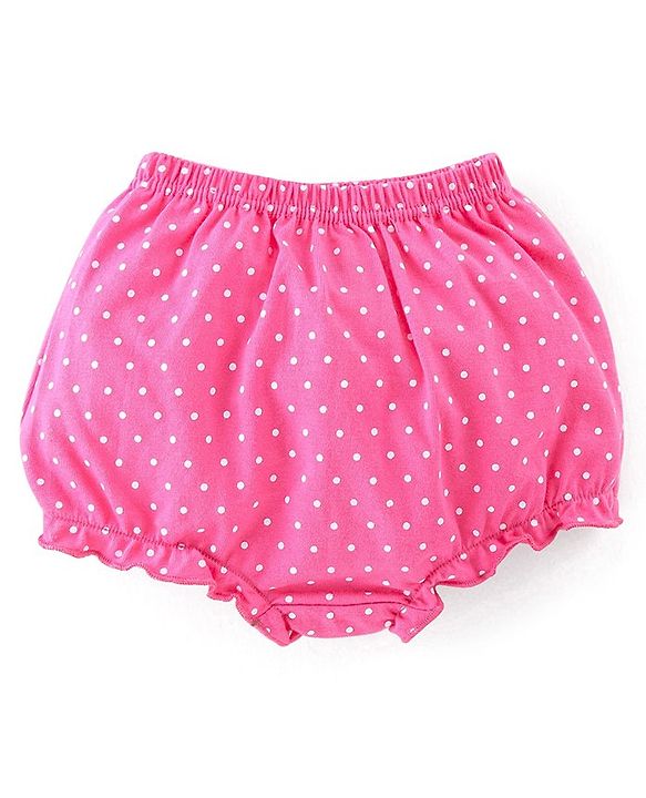 Babyhug 100% Cotton Antibacterial Bloomers Pack of 3 Butterfly Print - Pink & Green