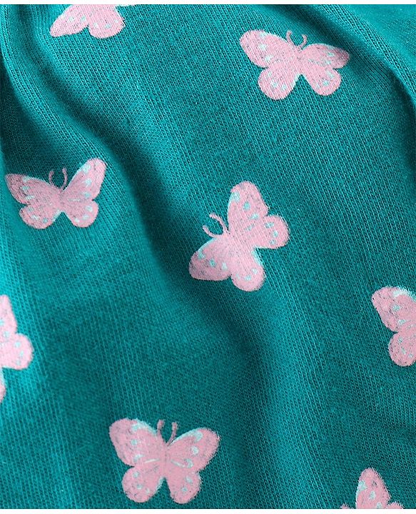 Babyhug 100% Cotton Antibacterial Bloomers Pack of 3 Butterfly Print - Pink & Green