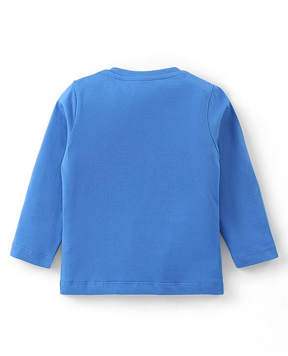 Babyhug Cotton Knit Full Sleeves Night Suit Dino Print - Blue
