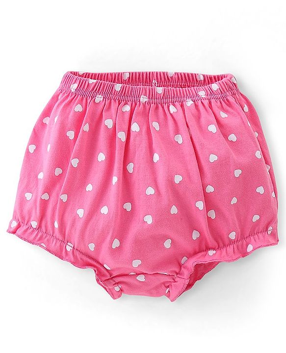 Babyhug 100% Cotton Antibacterial Printed Bloomers Pack of 3 - Pink Blue & Yellow