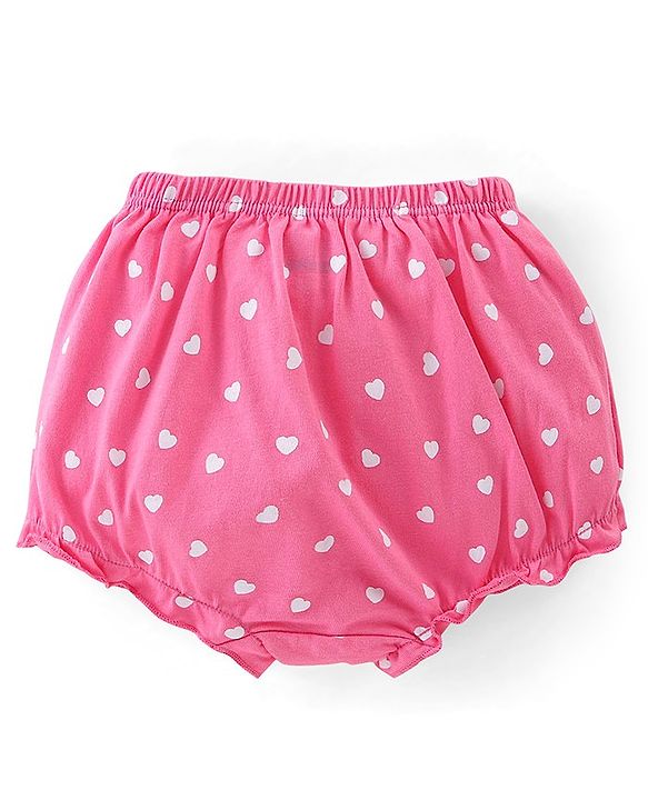 Babyhug 100% Cotton Antibacterial Printed Bloomers Pack of 3 - Pink Blue & Yellow