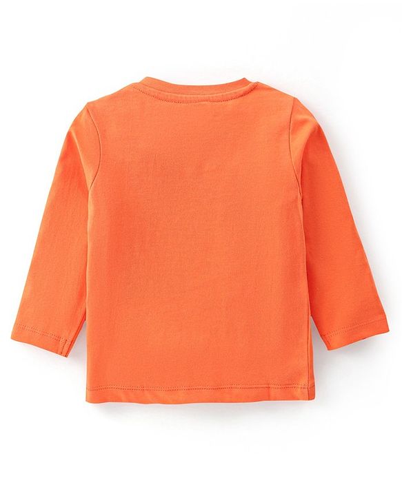 Babyhug Cotton Knit Full Sleeves Soccer Printed Night Suit - Orange