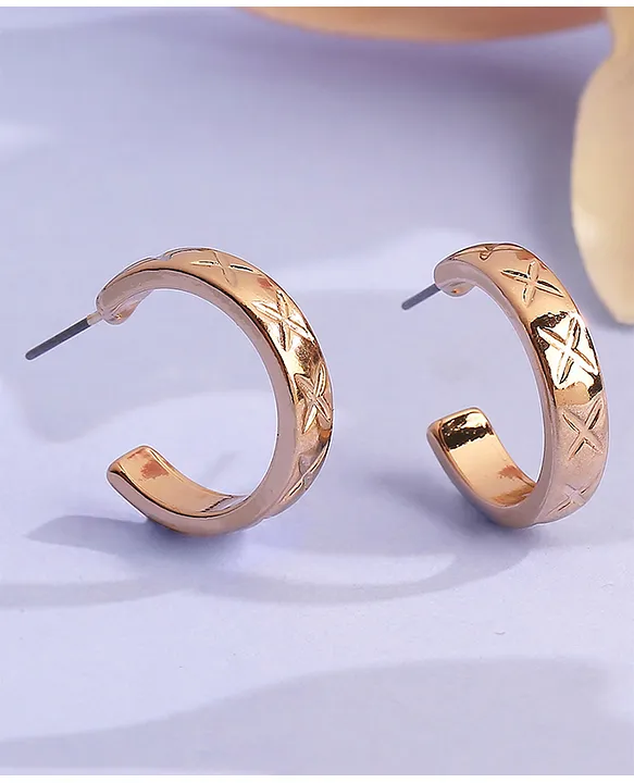 Stainless Steel Half Hoop Earrings Stud Hypoallergenic Twisted Ring Gold  Z278 | eBay