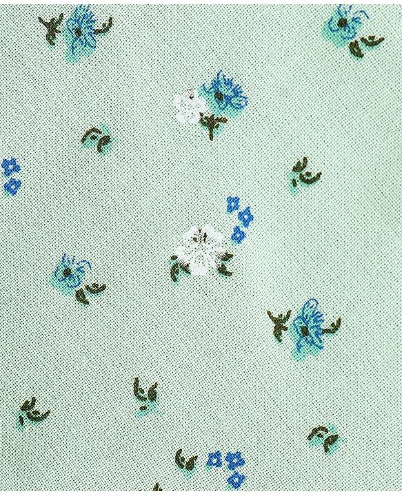 Babyhug Rayon Woven Full Sleeves Floral Printed with Frill & Lace Detailing Top - Mint