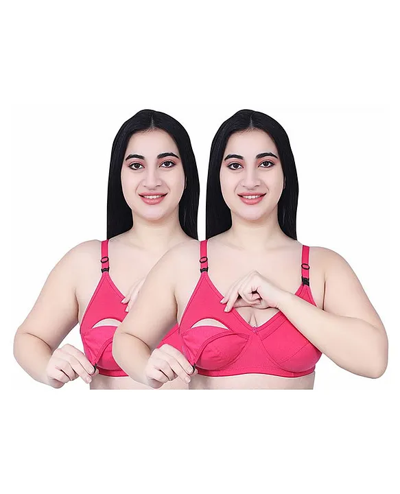 Elite Mom Pack Of 2 Solid Maternity Nursing Bras Pink Online in India, Buy  at Best Price from  - 14322148