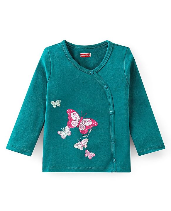 Babyhug 100% Cotton Knit Full Sleeves Floral  Printed Vests Pack of 3 - Multicolour