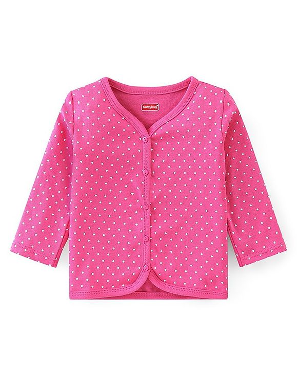 Babyhug 100% Cotton Knit Full Sleeves Floral  Printed Vests Pack of 3 - Multicolour