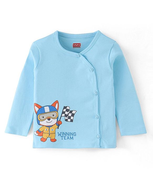 Babyhug 100% Cotton Knit Antibacterial Full Sleeves Front Open Jhablas Race Print Pack of 3 - Multicolour