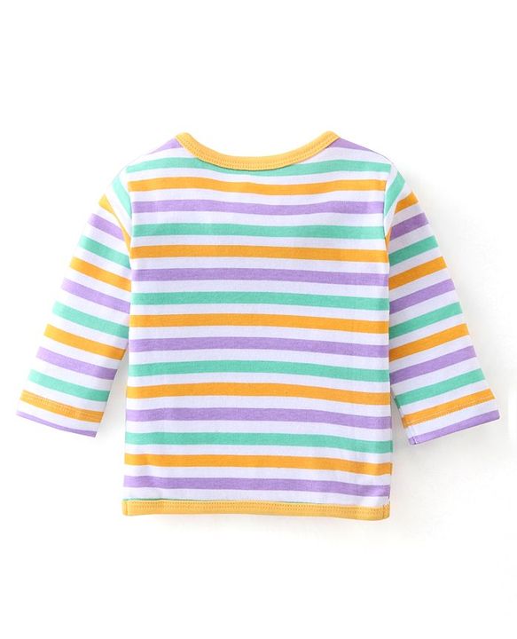 Babyhug 100% Cotton Knit Full Sleeves Antibacterial Vest Dino Print Pack of 3 - Multicolour