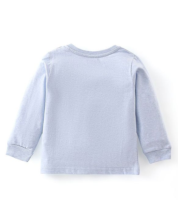 Babyhug Cotton Knit Full Sleeves Night Suit Dino Print - Navy Blue
