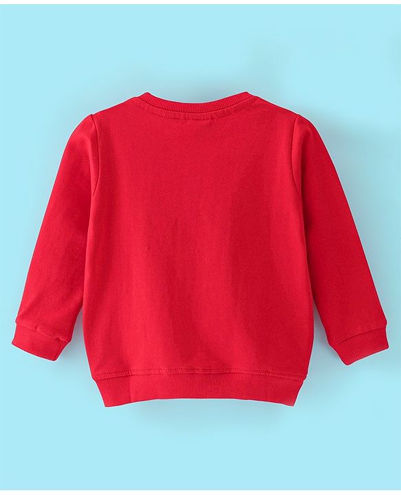 Babyhug 100% Cotton Knit Full Sleeves Sweatshirt with Graphics Pack of 2 - White & Red