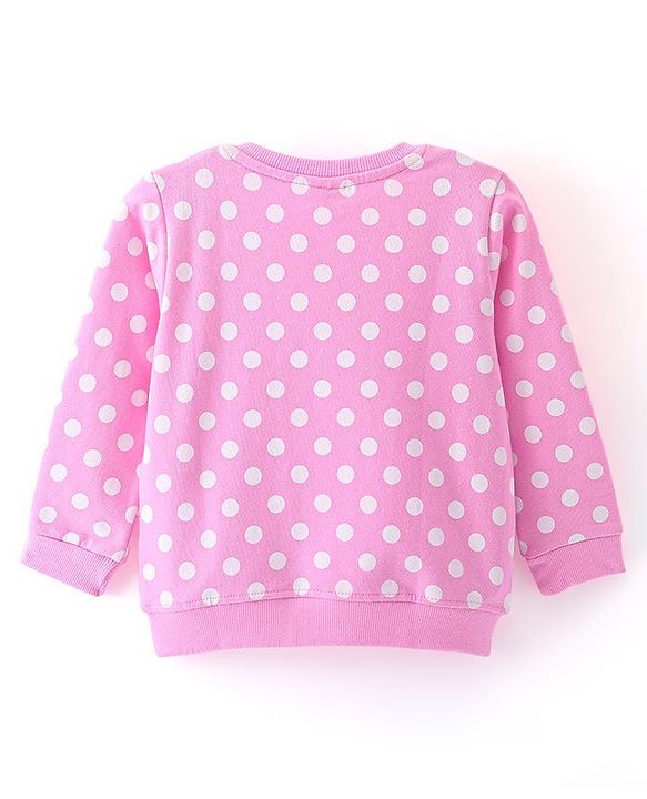 Babyhug 100% Cotton Knit Full Sleeves Sweatshirt With Heart & Dots Graphics Pack Of 2 - Yellow & Pink
