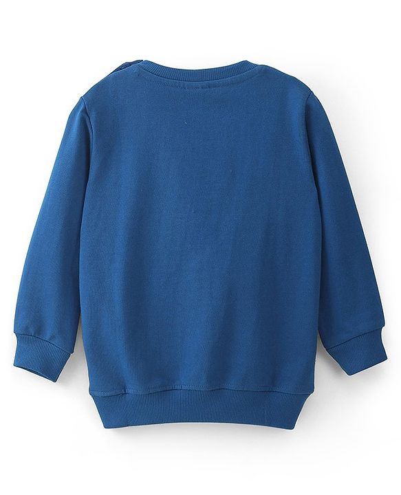 Babyhug 100% Cotton Knit Full Sleeves Checks & Mice Printed Sweatshirts Pack of 2 - Blue & Orange
