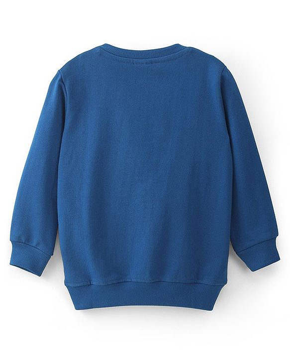 Babyhug 100% Cotton Knit Full Sleeves Checks & Mice Printed Sweatshirts Pack of 2 - Blue & Orange
