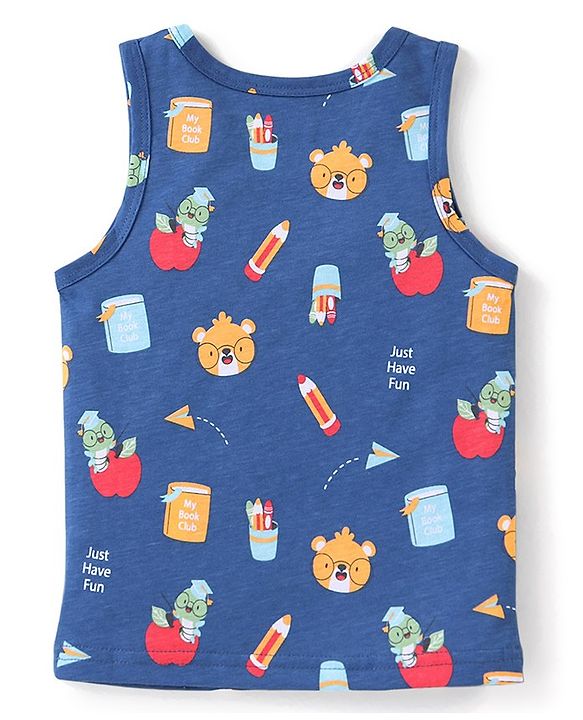 Babyhug 100% Cotton Knit Sleeveless Striped Sando Pack of 3 - Multicolour