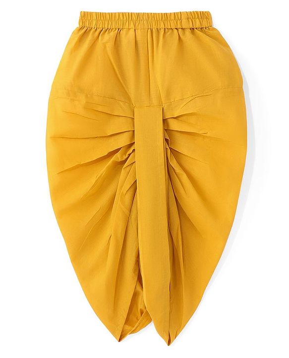 Babyhug 100% Cotton Woven Full Sleeves Kurta & Dhoti Set Marine Life Print - Yellow