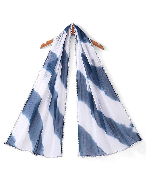 Babyhug 100% Cotton Woven Three Fourth Sleeve Floral Printed Kurta Palazo Set with Dupatta - Indigo