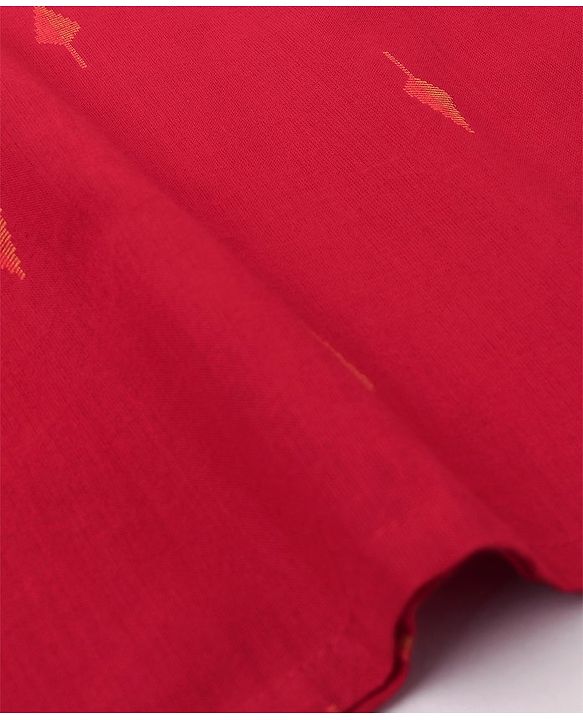 Babyhug 100% Cotton Woven Full Sleeves Handloom Embroidered Kurta Dhoti Set - Red