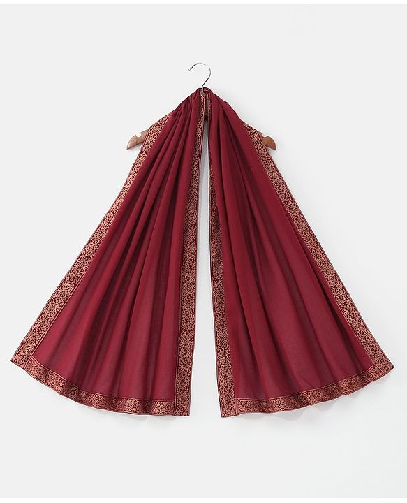 Babyhug  Sleeveless Foil Printed Lehenga Choli and Dupatta Set - Maroon