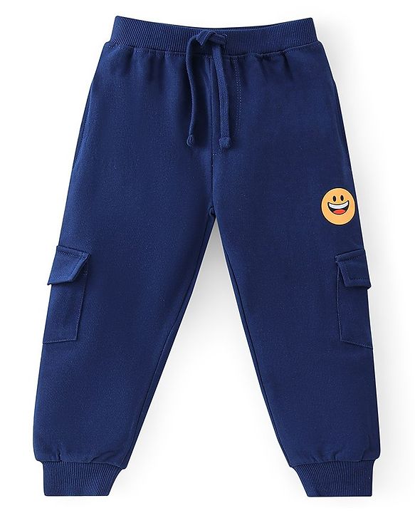 Babyhug Terry Cotton Knit Full Sleeves Text Printed T-Shirt & Lounge Pant Set - Multicolour