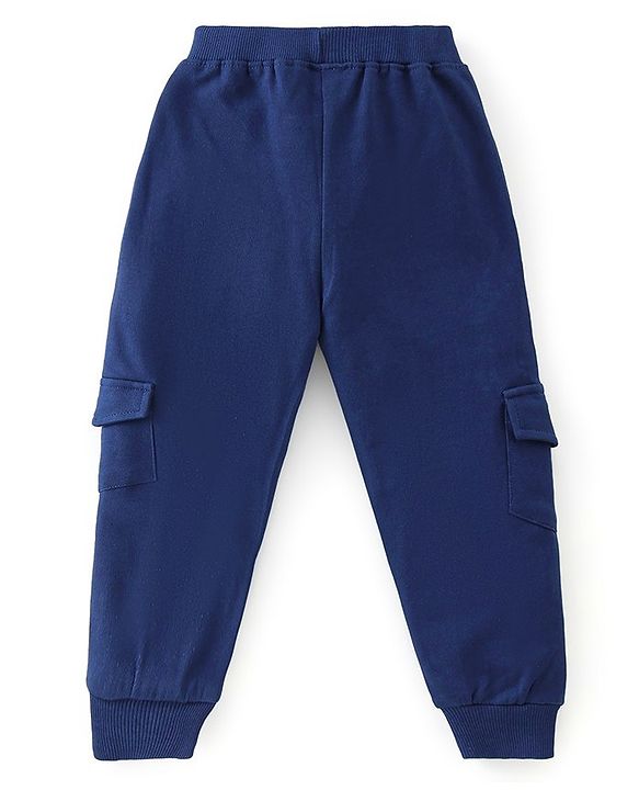 Babyhug Terry Cotton Knit Full Sleeves Text Printed T-Shirt & Lounge Pant Set - Multicolour