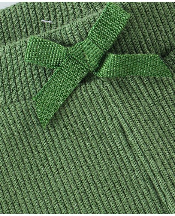 Babyhug Cotton Lycra Full Length Legging Solid Colour - Green