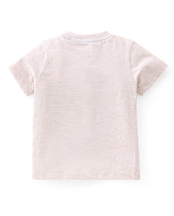 Babyhug Cotton Single Jersey Knit Half Sleeves T-Shirt & Shorts Football Print - Cream & Blue