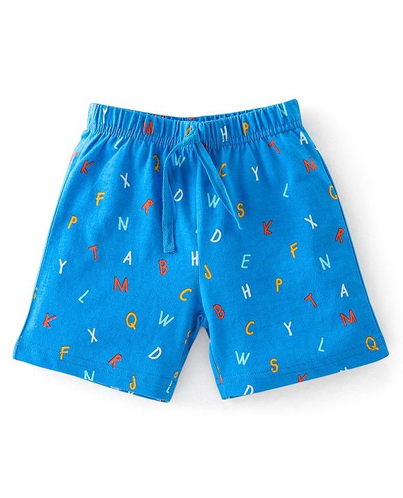 Babyhug Cotton Knit Shorts Striped & Stars Print Pack of 3 - Red Yellow & Blue
