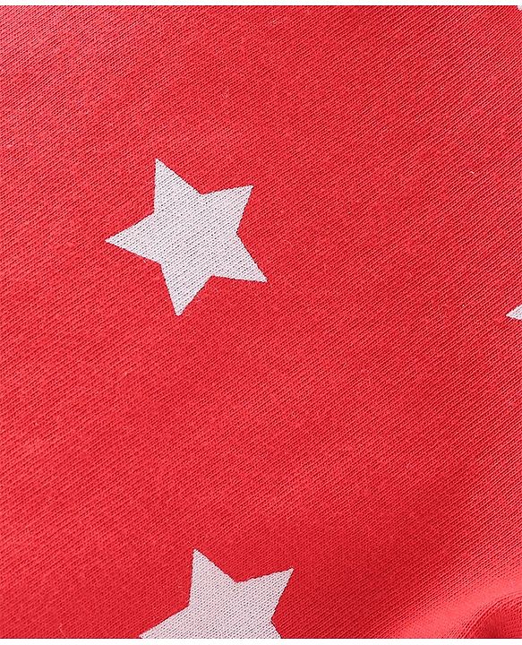 Babyhug Cotton Knit Shorts Striped & Stars Print Pack of 3 - Red Yellow & Blue