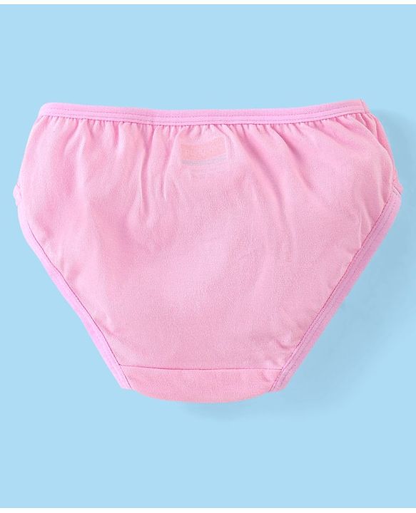 Babyhug 100% Cotton Knit Floral & Polka Dots Printed Panties Pack of 3 - Pink & White