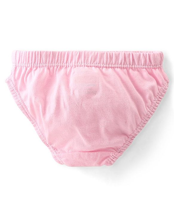Babyhug 100% Cotton Panties With Polka Dots & Floral Print Pack Of 3 - Navy Blue Red & Pink