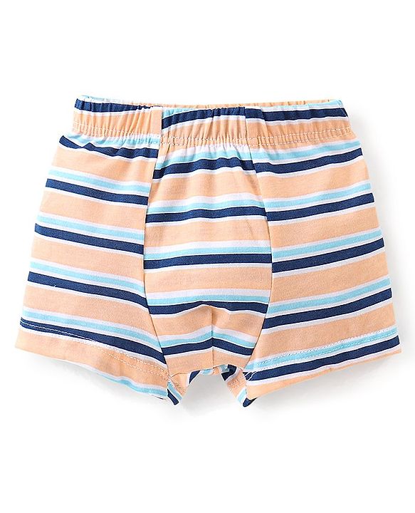 Babyhug 100% Cotton Trunks Stripes & Tiger Print Pack of 3- Blue & Orange
