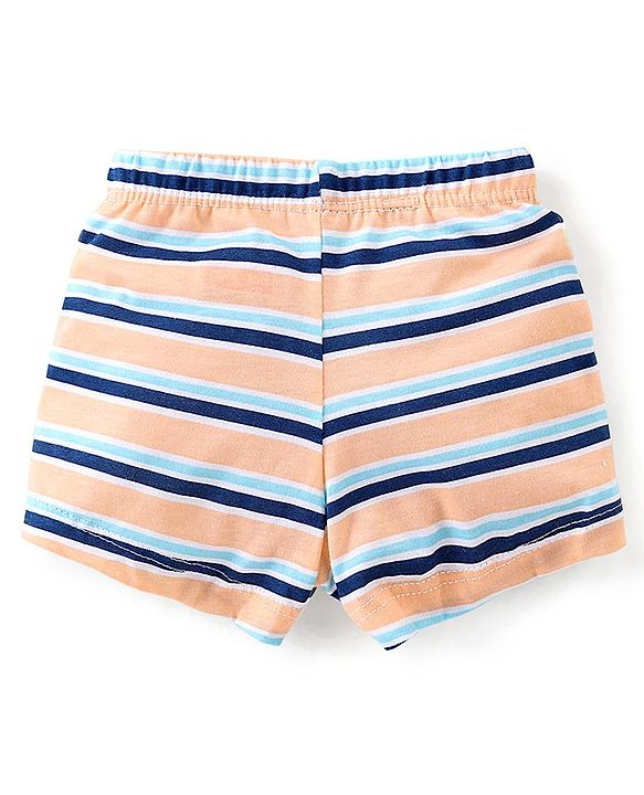 Babyhug 100% Cotton Trunks Stripes & Tiger Print Pack of 3- Blue & Orange